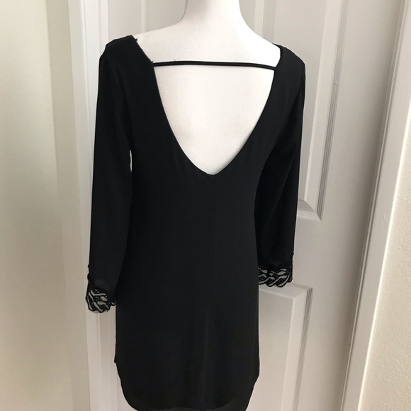 Astr Lace Panel Trim Shift Chiffon Dress Sz Sm - Picture 6 of 6